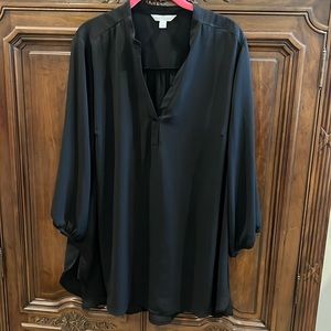 Women’s Plus-0X Black long length Blouse